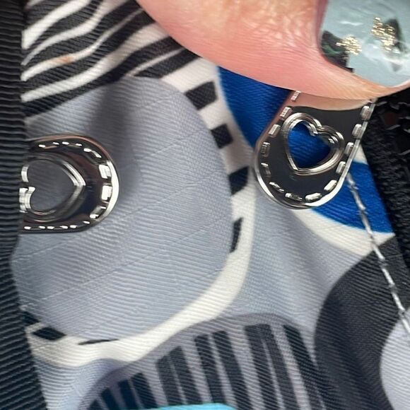 Brighton Dot Print Nylon Crossbody Bag Blue, Black, Gray, White - Picture 13 of 16